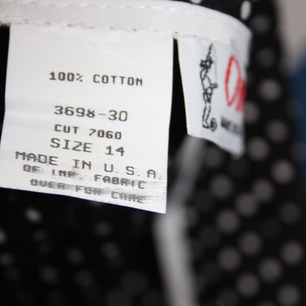 Orvis Made in USA Black and White Polka Dot Skirt Size 14 100% Cotton Modest - Picture 12 of 14